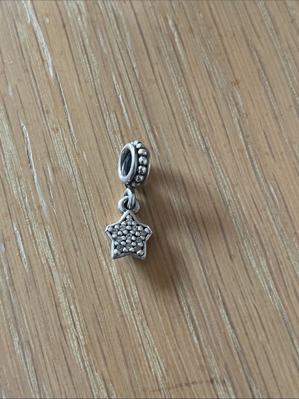 PANDORA Silver Star Dangle Charm Pendant
